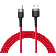 Tellur Data Cable USB to Type-C with LED Light 3A 1.2m Red