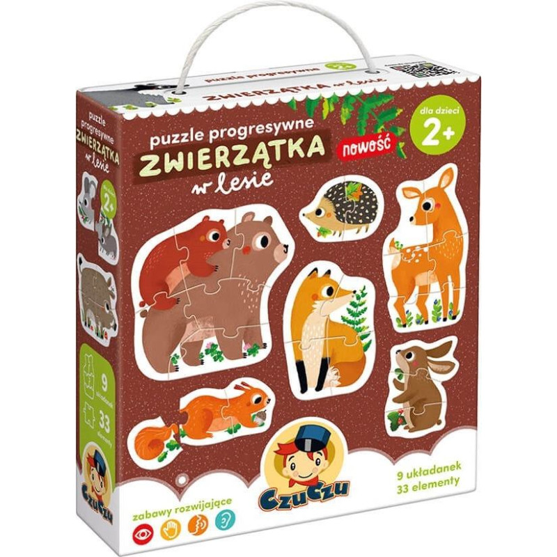 Czuczu Puzzle progresywne - zwierzątka w lesie