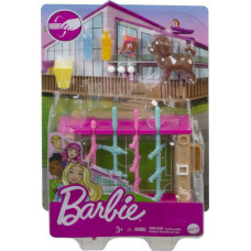 Mattel Barbie: Mini Playset With Pet, Accessories And Working Foosball Table, Game Night Theme (GRG77)