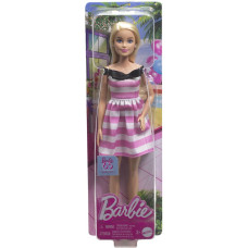 Mattel Barbie® 65th Anniversary - Blonde Doll with Pink Striped Dress (HTH66)