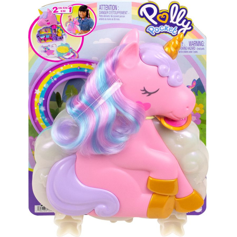 Mattel Polly Pocket Mini - Rainbow Unicorn Salon (HKV51)