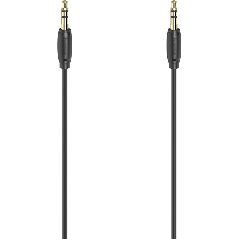 Hama 00205263 Audio Cable, 3.5mm Jack Plug - Plug Stereo Gold-Plated Ultra-thin 3m