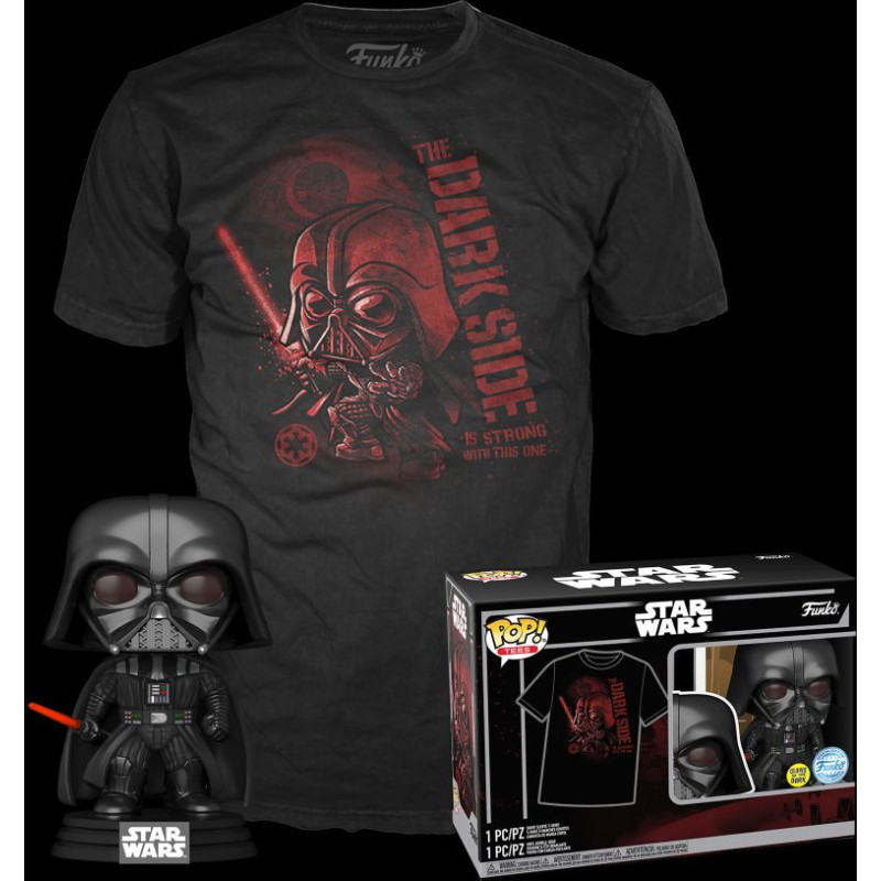 Funko Pop!  Tee (Adult) Disney: Star Wars - Darth Vader (Special Edition) Bobble-Head Vinyl Figure  T-Shirt (L)