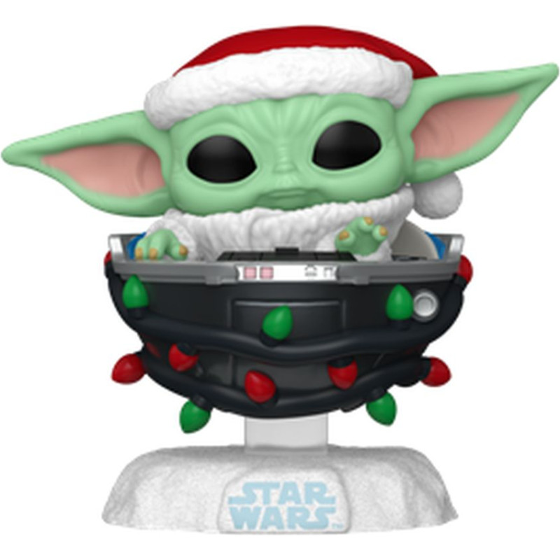 Funko Pop! Disney Star Wars: The Mandalorian Holiday - Grogu Pram #746 Bobble-Head Vinyl Figure