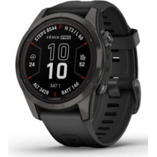 Garmin Zegarek garmin fenix 7s pro 42mm sapphire solar szary tytanowy dlc z czarnym paskiem