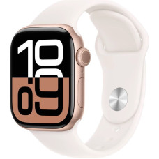 Apple Watch series 10 gps + cellular, koperta 42 mm z aluminium w kolorze różowego złota z paskiem sportowym w kolorze łagodnego różu - rozmiar m/l