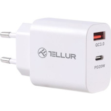 Tellur Dual Port Wall Charger PDHC PD 20W + QC3,0 18W White