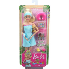 Mattel Barbie - Wellness Spa Blonde Doll with Puppy And 9 Accessories (GJG55)