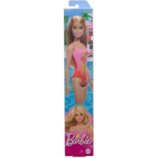 Mattel Barbie: Beach - Blond Hair Doll Wearing Pink Palm Tree-Print Swimsuit (HPV19)