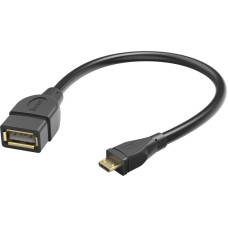 Hama 00173892 USB 2.0 Adapter Cable, OTG micro B plug - A socket 15cm black