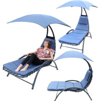 BERGAMO DECHAIR WITH UMBRELLA 200x125x180CM NAVY BLUE