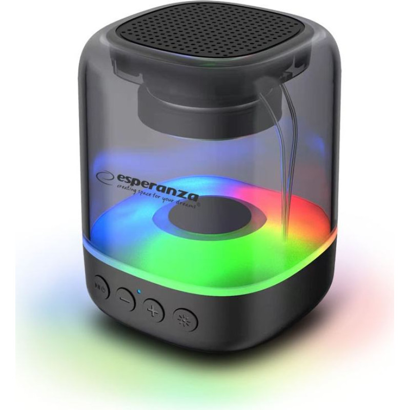 Esperanza Głośnik bt fm led rgb viola