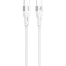 Tellur Silicone Type-C to Type-C Cable PD60W 1m White