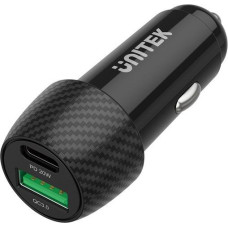 Unitek ładowarka samochodowa 38w, usb-a usb-c, qc3.0, p1400a
