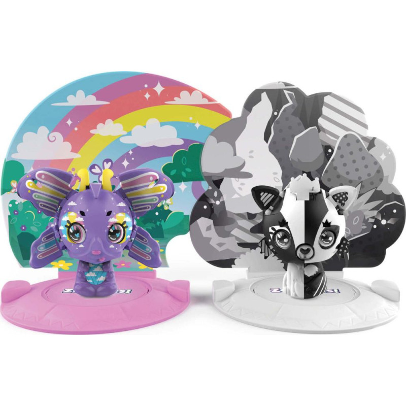 Spin Master Zoobles!: Zoobles  Happitat Opposite Obsessed Butterfly  Black White Fox (2-Pack) (20135095)