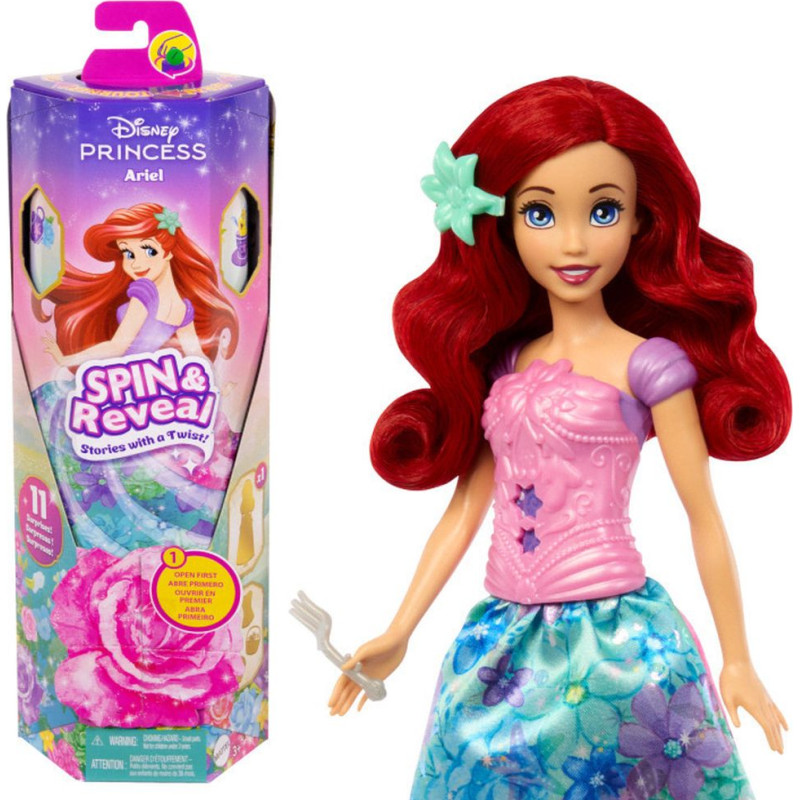 Mattel Disney Princess: Spin  Reveal - Ariel Doll (HTV88)