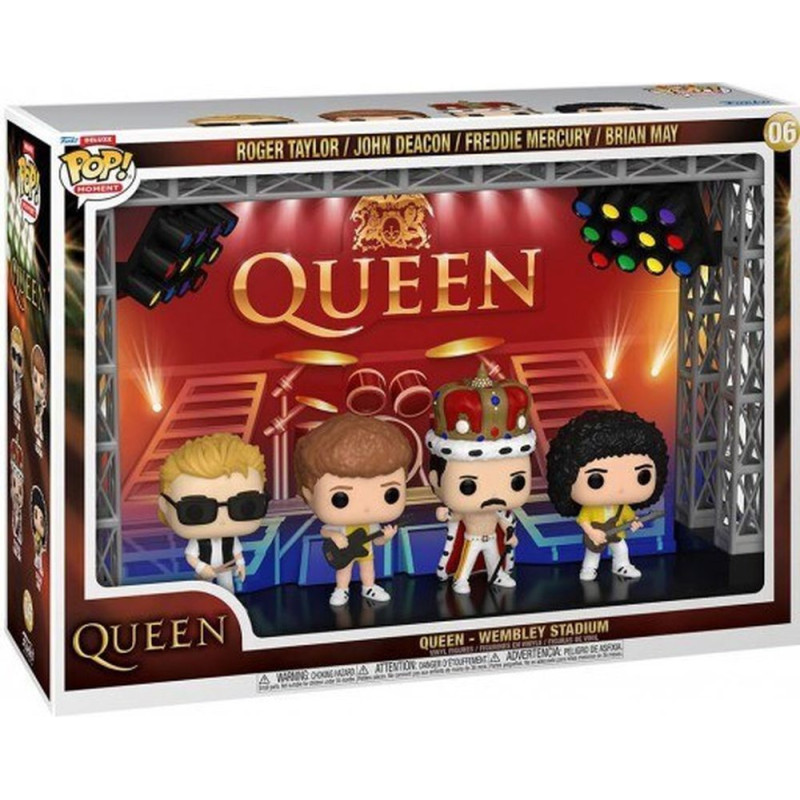 Funko Pop! Moment Deluxe: Queen - Wembley Stadium Roger Taylor/John Deacon/ Freddie Mercury/ Brian May #06 Vinyl Figure