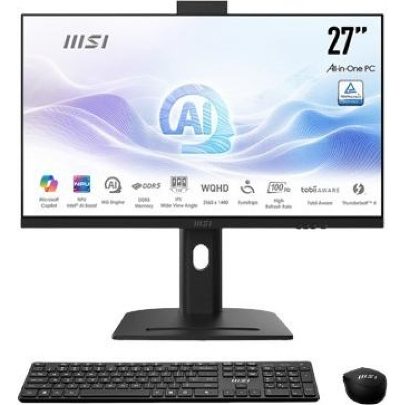 MSI Komputer all-in-one modern am273qp ai 1um-07seu w11p/intel core ultra 7/32gb/1tb/uma/27 cali/czarny