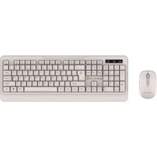 Tellur Green Wireless Keyboard and Mouse Nano Recever Creame