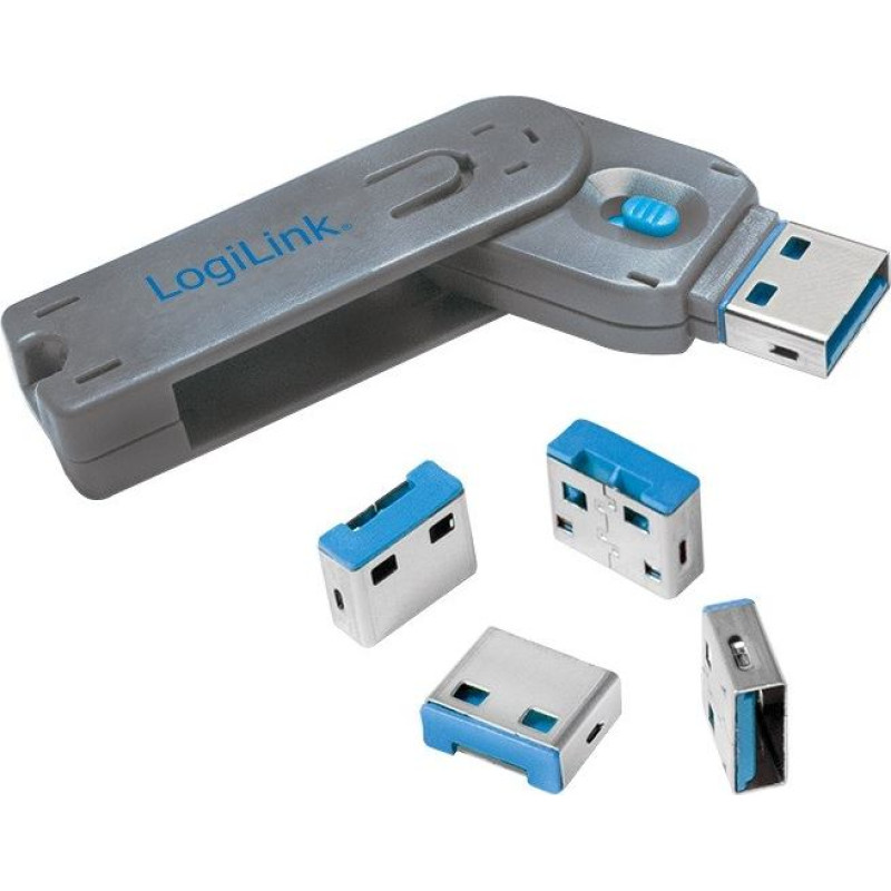 Logilink Blokada portów usb 4szt.  z kluczem