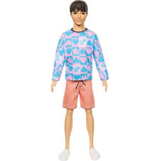 Mattel Barbie Ken Doll - Fashionistas #219 with Pink and Blue Heart Patterened Shirt (HRH24)