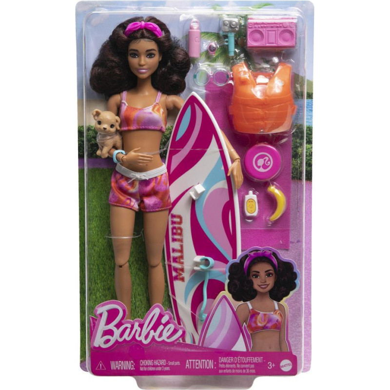 Mattel Barbie: Beach Doll with Surfboard (HPL69)