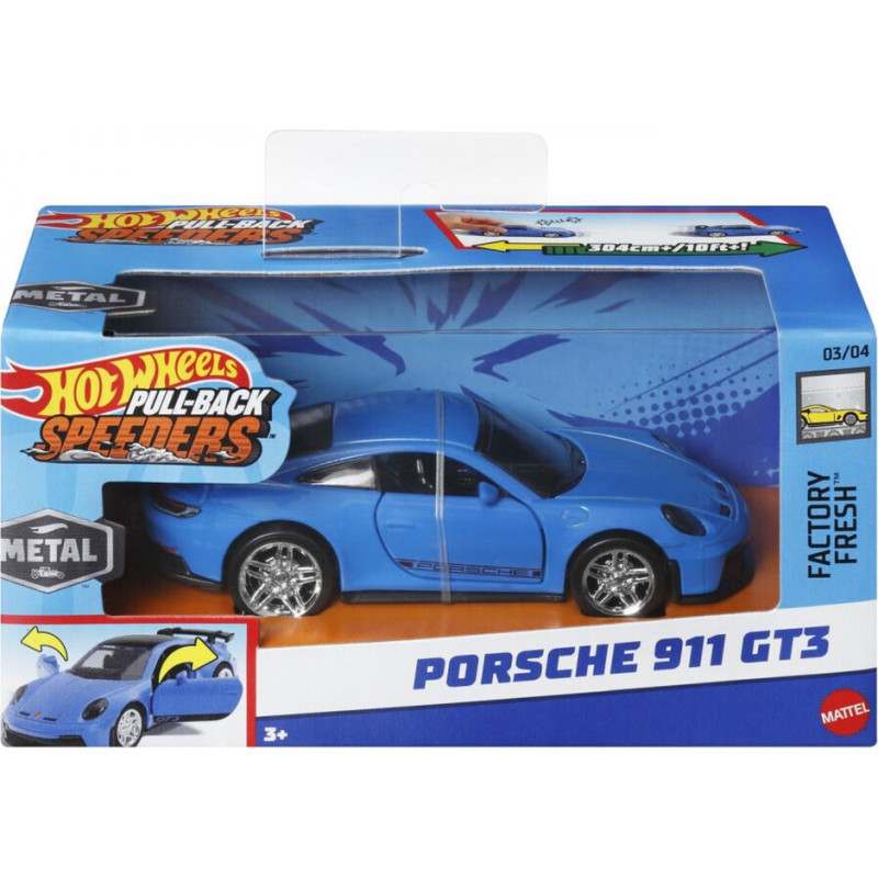 Mattel Hot Wheels: Pull-Back Speeders - Porsche 911 GT3 (1:43) (HWH47)