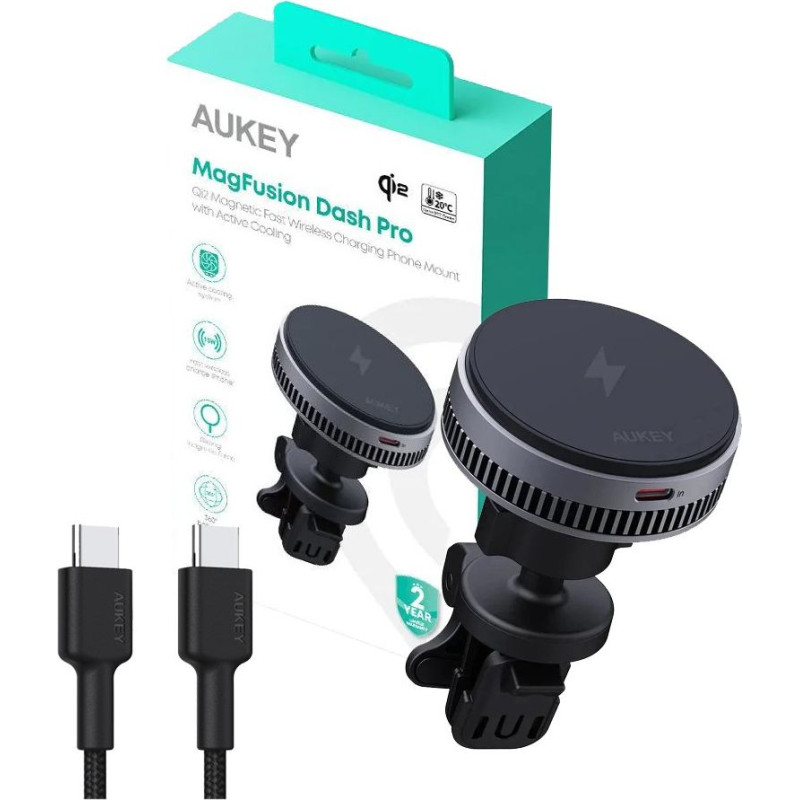 Aukey Hd-mc13a qi2 15w 3a  ładowarka bezprzewodowa chłodząca samochodowa