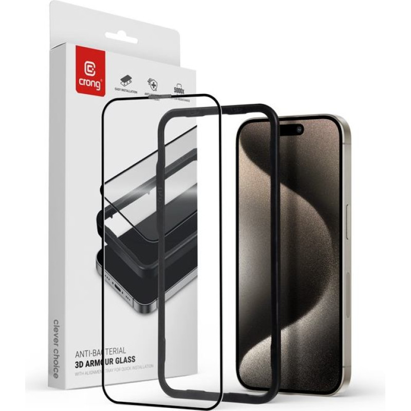 Crong Szkło hartowane 9h na cały ekran iphone 15 pro max