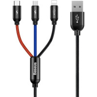 Baseus kabel usb 3w1 usb-c / lightning / micro 3a