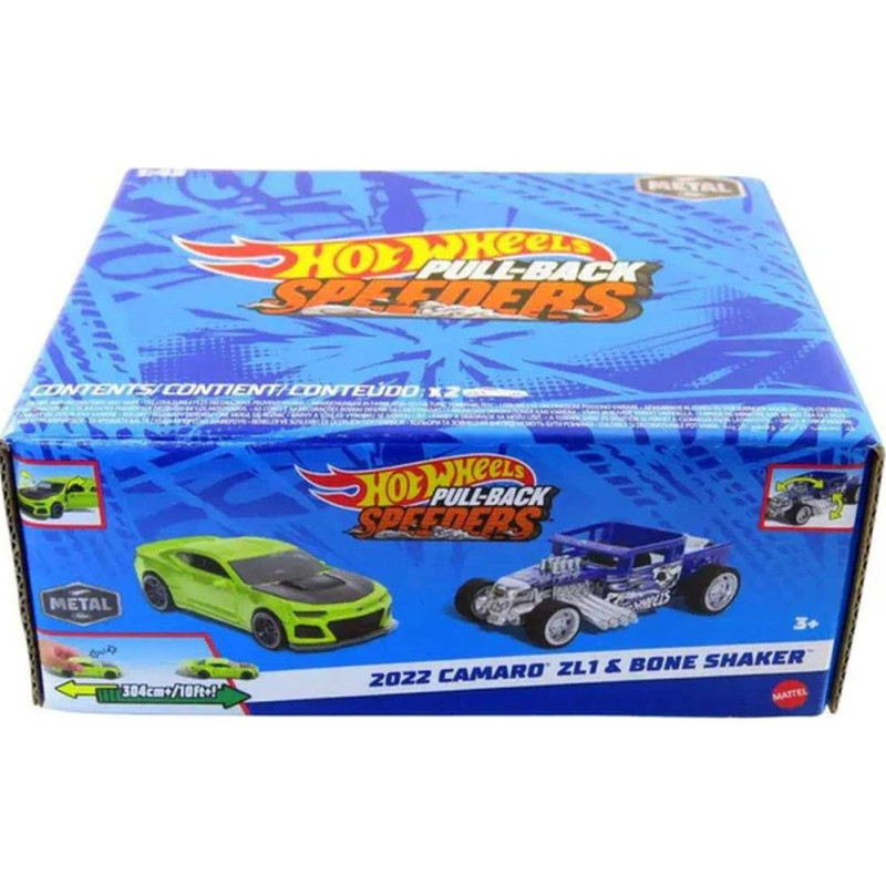 Mattel Hot Wheels: Pull-Back Speeders - 2022 Camaro ZL1  Bone Shaker (HWH56)