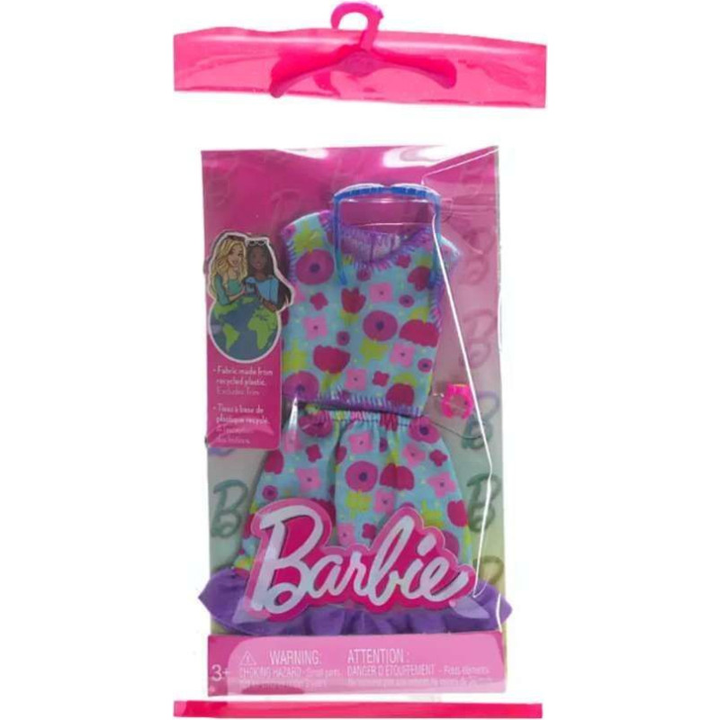 Mattel Barbie: Fashion Pack - Turquoise Skirt And Top With Flowers (HRH39)