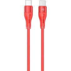 Tellur Silicone Type-C to Type-C Cable PD60W 1m Red