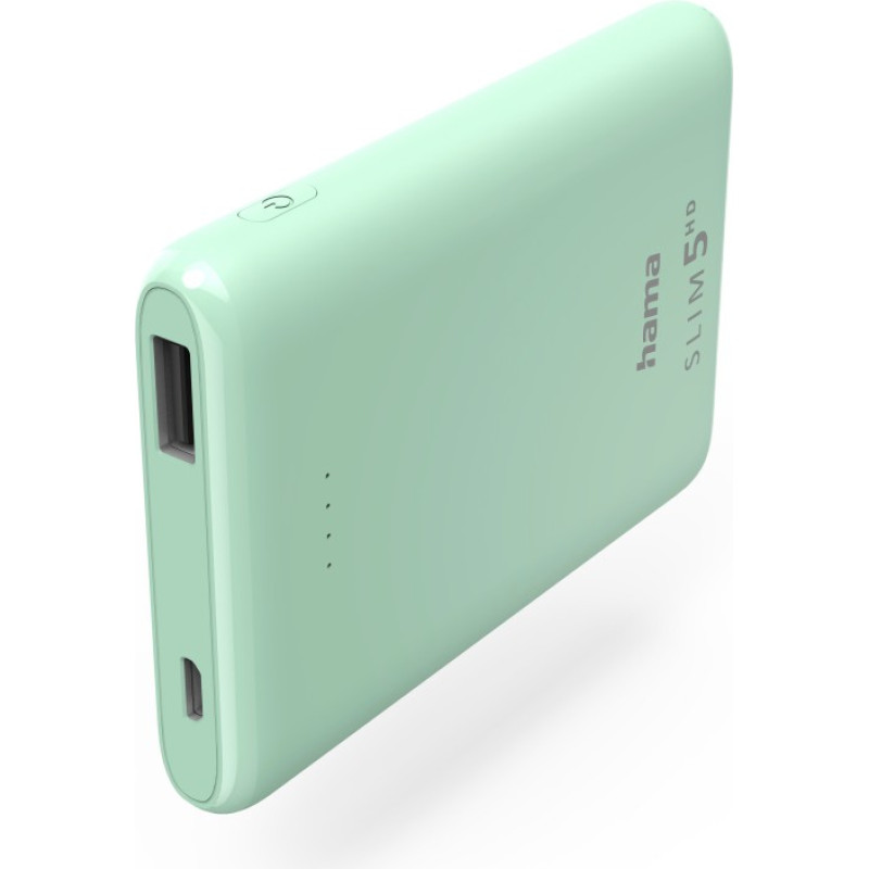 Hama 00201665 SLIM 5HD PowerBank 5000mAh Green