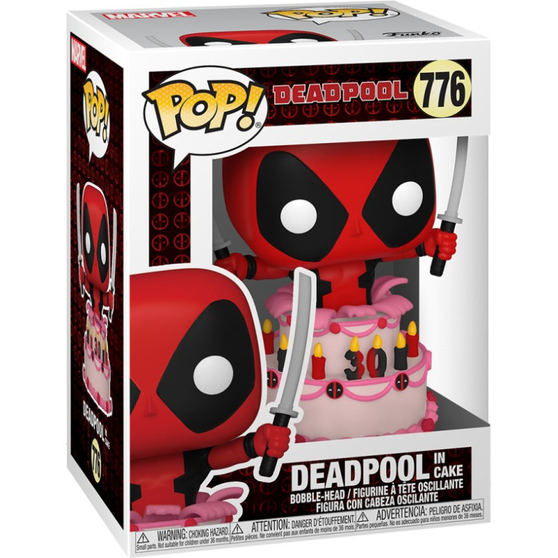 Funko Pop! Marvel: Deadpool 30th - Deadpool in Cake #776 Bobble-Head Vinyl Figure