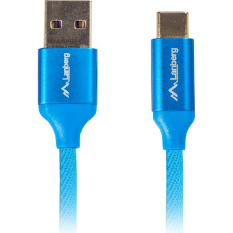 Lanberg Kabel premium usb cm - am 2.0; 1,8m niebieski qc 3.0