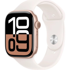 Apple Watch series 10 gps, koperta 46 mm z aluminium w kolorze różowego złota z paskiem sportowym w kolorze łagodnego różu - rozmiar s/m