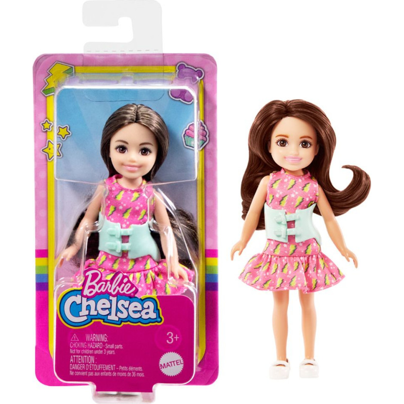 Mattel Barbie Club Chelsea Mini Girl Doll - Small Doll with Brace for Scoliosis Spine Curvature (HKD90)