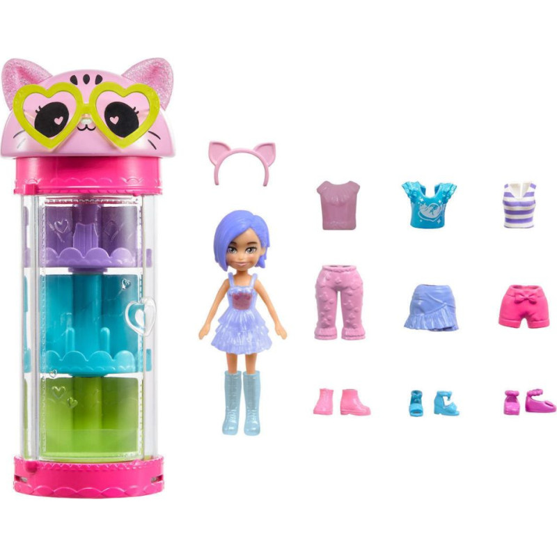 Mattel Polly Pocket - Style Spinner Fashion Closet Cat (HKW07)