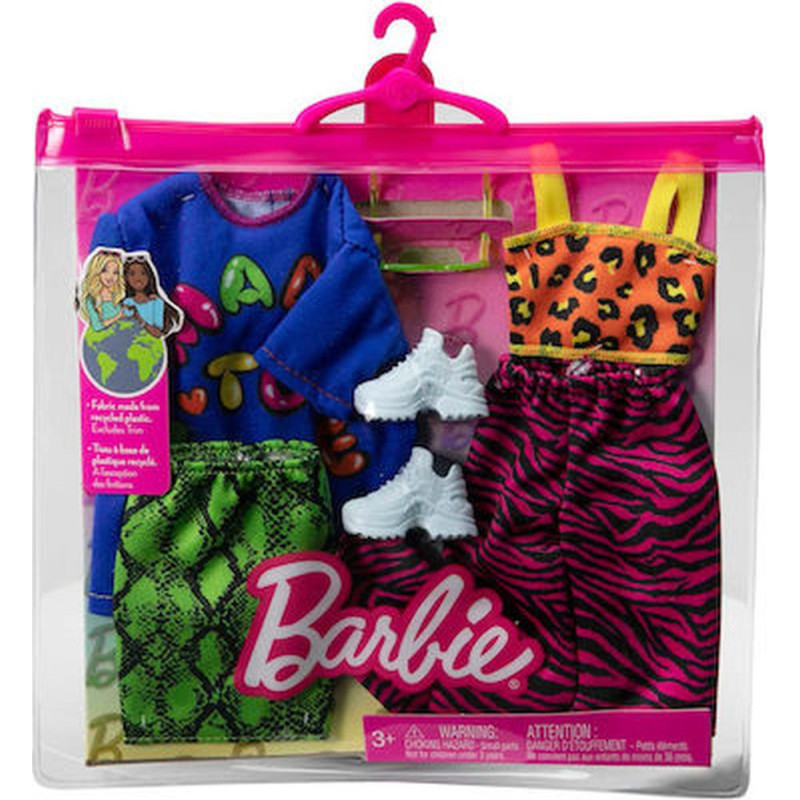 Mattel Μattel Barbie: Fashions 2-Pack Clothing Set - Made to Move Skirt  T-shirt Pants and Accessory (HJT36)