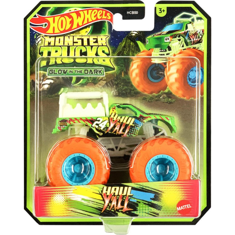 Mattel Hot Wheels Monster Trucks: Glow in The Dark - Haul Yall (HVH78)