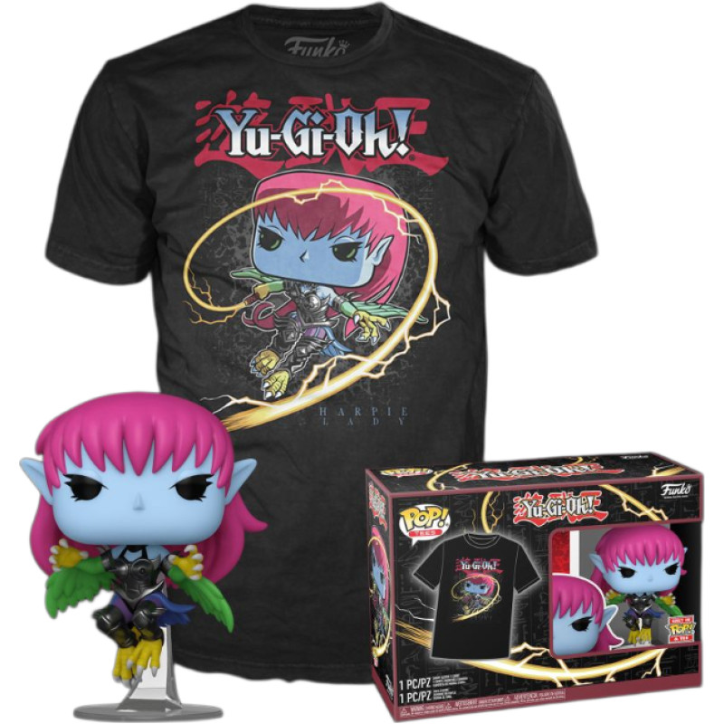 Funko Pop!  Tee (Adult): Yu-Gi-Oh! - Harpie Lady (Black) Vinyl Figure  T-Shirt (M)