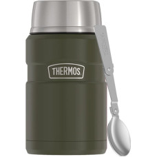 Thermos Termos na jedzenie 710 ml z składaną łyżką i kubkiem thermos - zieleń wojskowa