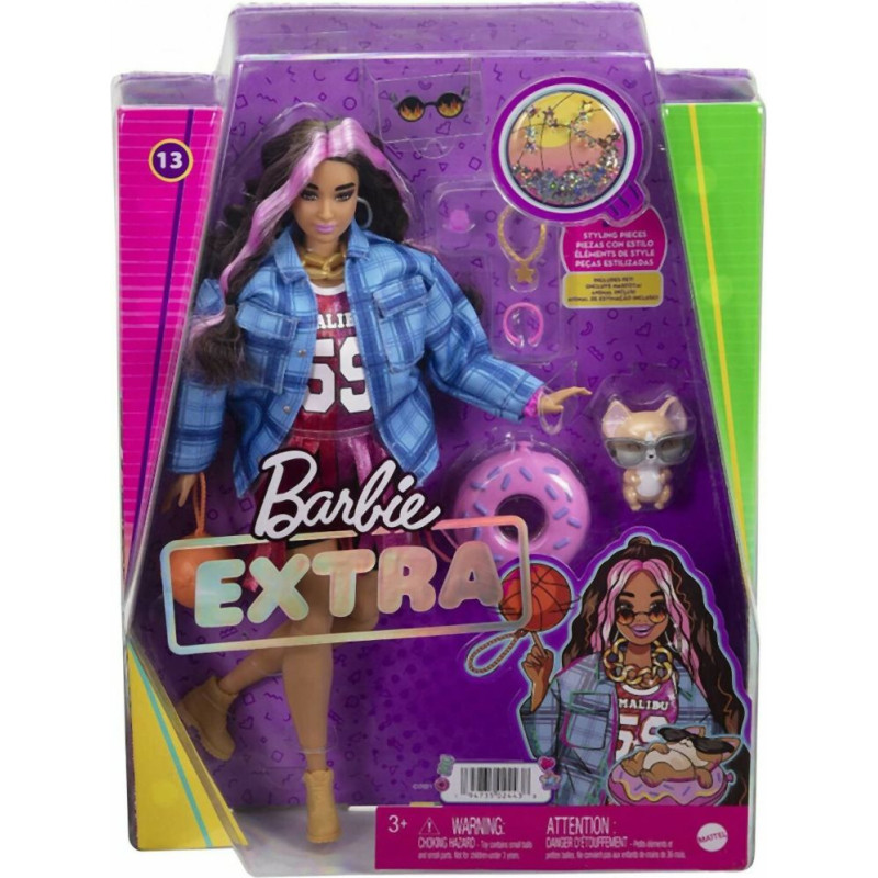 Mattel Barbie Extra - Basketball Doll Jersey Dress  Accessories, with Pet Corgi (HDJ46)