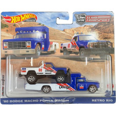 Mattel Hot Wheels: Premium Car Culture Team Transport - 80 Dodge Macho Power Wagon  Retro Rig (HKF38)