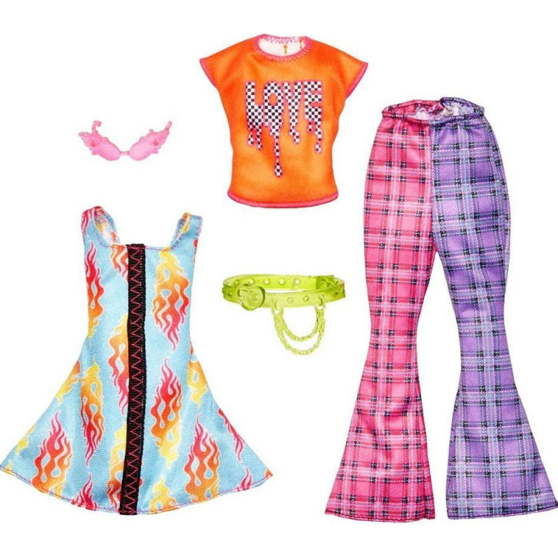 Mattel Μattel Barbie: Fashions 2-Pack Clothing Set - Rocker-Themed Fashion and Accessory (HJT34)