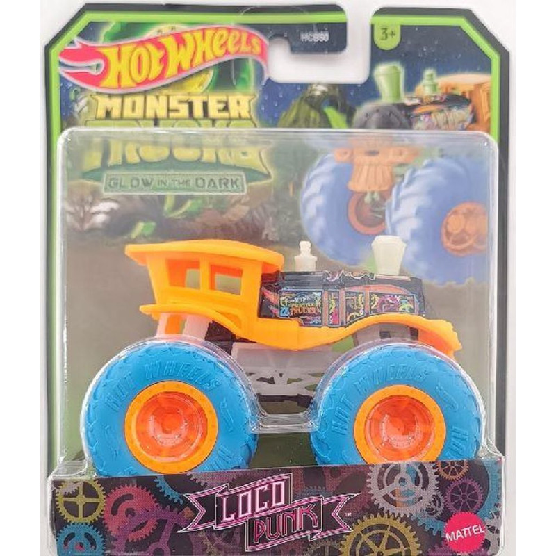 Mattel Hot Wheels Monster Trucks: Glow in The Dark - Loco Punk (HVH79)