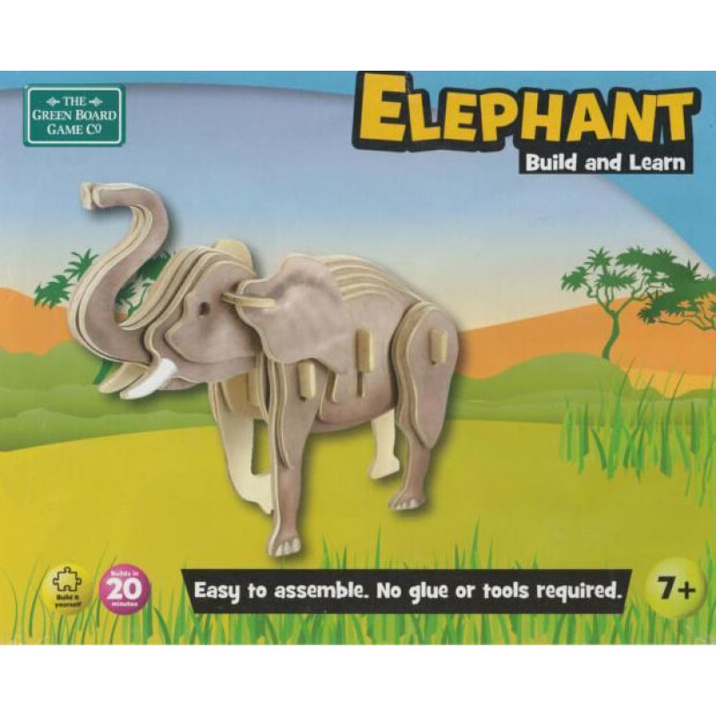 Wooden Puzzle - Elephant by The Green Board Game Company - Toy - rotaļlieta