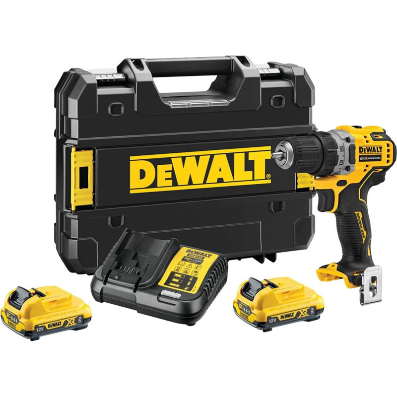 Dewalt Wiertarko-wkrętarka dewalt dcd701d2-qw akumulatorowa 2x 12v 2ah xr tstak czarny, żółty