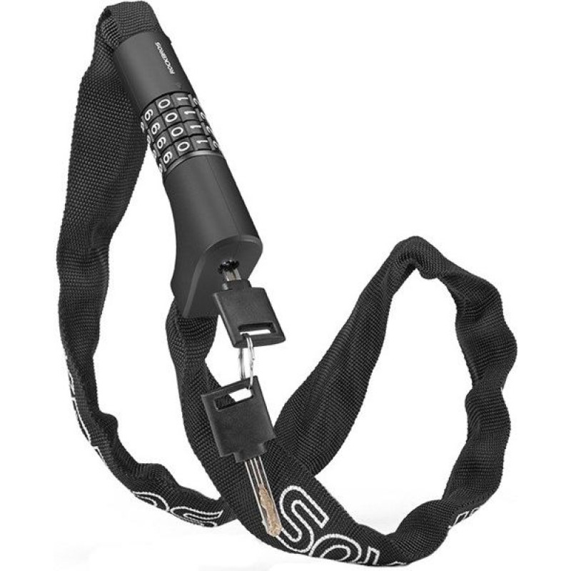 Rockbros Zapięcie rowerowe rockbros 3230002001 na szyfr i klucz - czarne